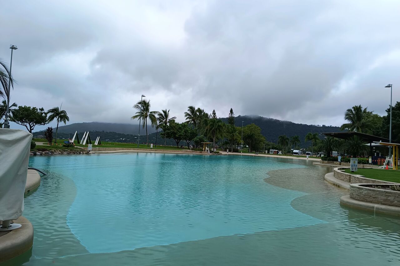 Airlie Beach Lagune - leider heute gesperrt, weil die WC-Anlage kaputt ist