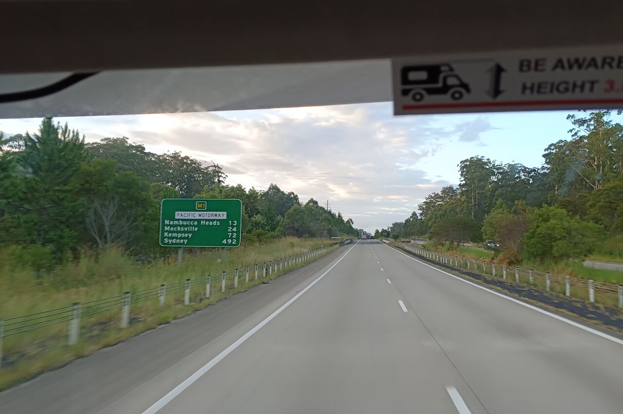 das letzte Stückchen mit dem Wohnmobil, noch gut 500km bis zur Abgabestation