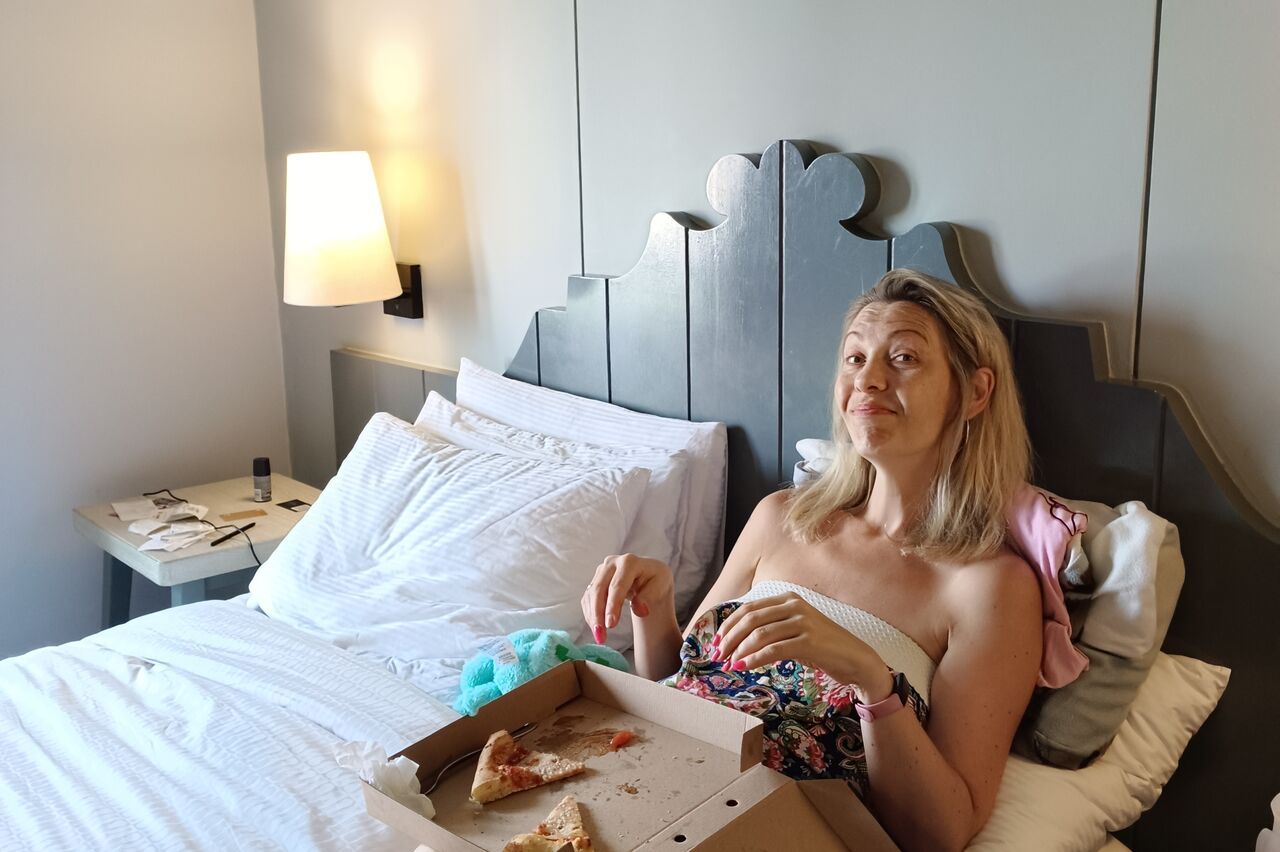 Pizza über den roomservice geht immer