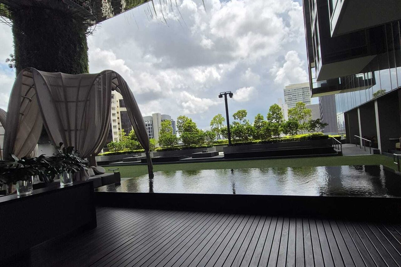 unser Hotel in der 11.Etage, hier ist der Terassenbereich zum entspannen