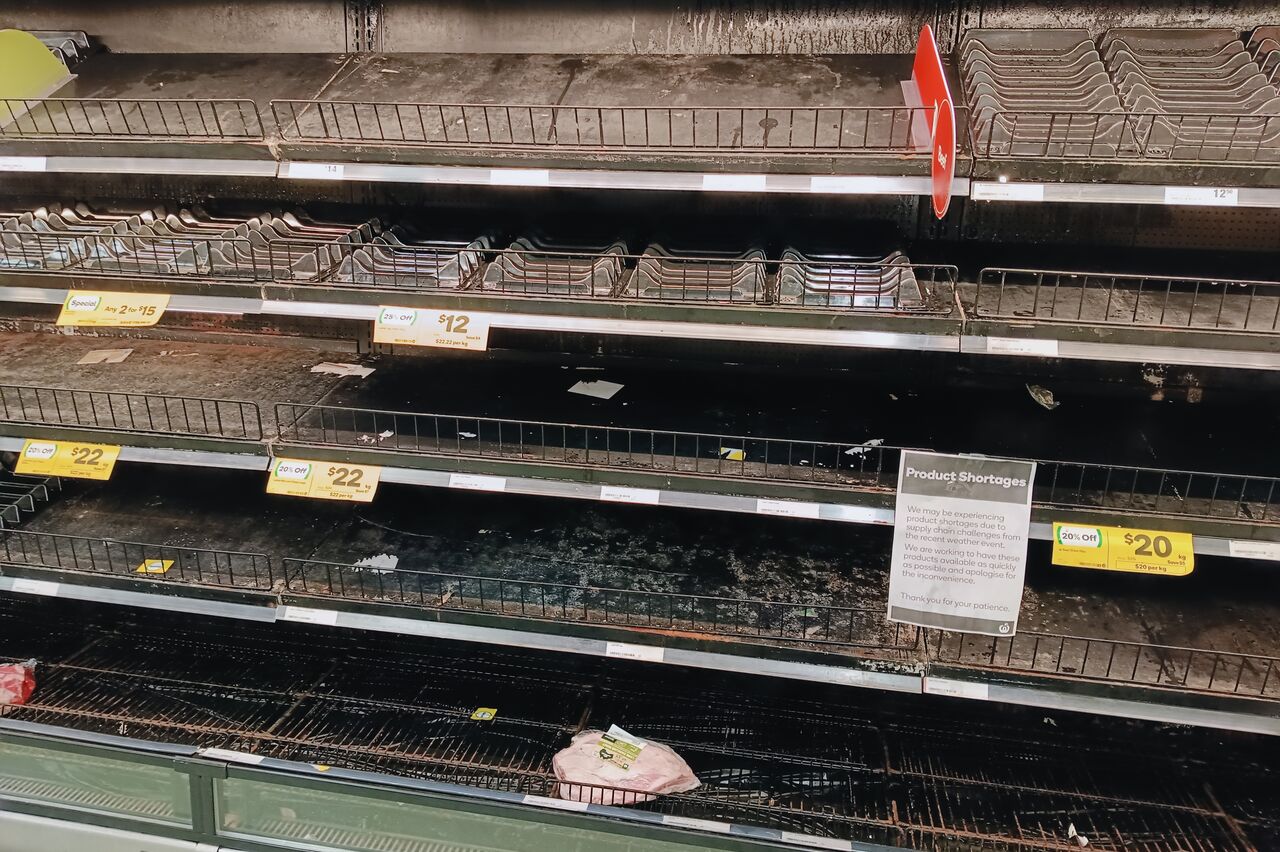 alles ausverkauft im Supermarkt